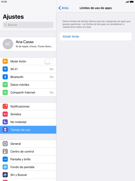 Pulsa Añadir límite.
