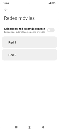 Pulsa la red deseada.