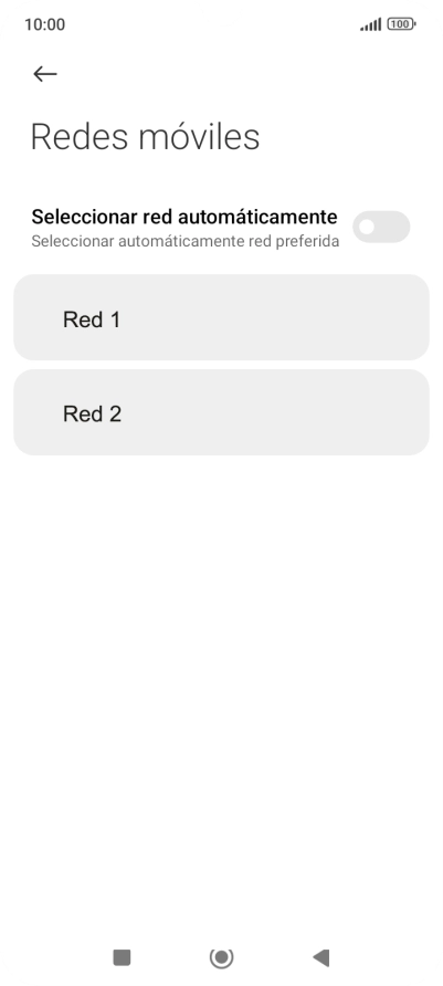 Pulsa la red deseada.