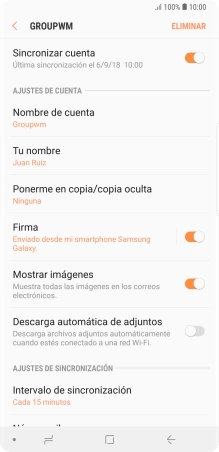Pulsa Nombre de cuenta.