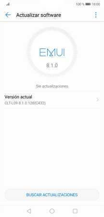 Pulsa BUSCAR ACTUALIZACIONES. Si hay una versión de software nueva disponible, aparecerá ahora en la pantalla. Sigue las indicaciones de la pantalla para actualizar el software del teléfono.