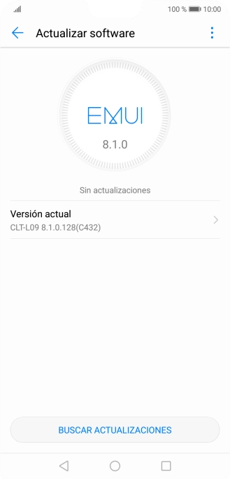 Pulsa BUSCAR ACTUALIZACIONES. Si hay una versión de software nueva disponible, aparecerá ahora en la pantalla. Sigue las indicaciones de la pantalla para actualizar el software del teléfono.