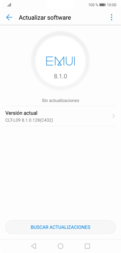 Pulsa BUSCAR ACTUALIZACIONES. Si hay una versión de software nueva disponible, aparecerá ahora en la pantalla. Sigue las indicaciones de la pantalla para actualizar el software del teléfono.