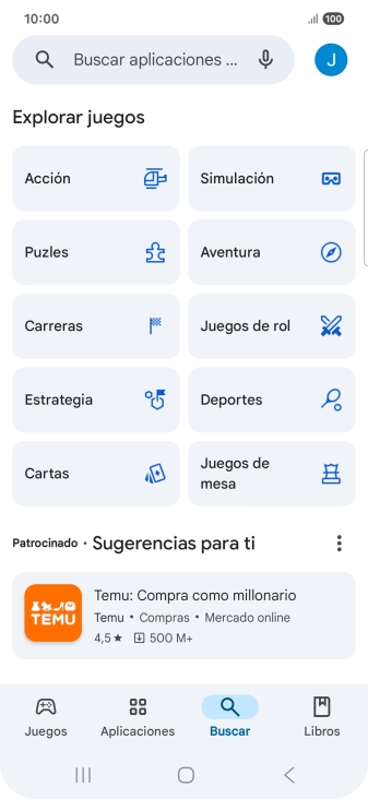 Pulsa en el campo de búsqueda.