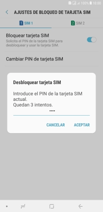 Introduce tu código PIN y pulsa ACEPTAR.