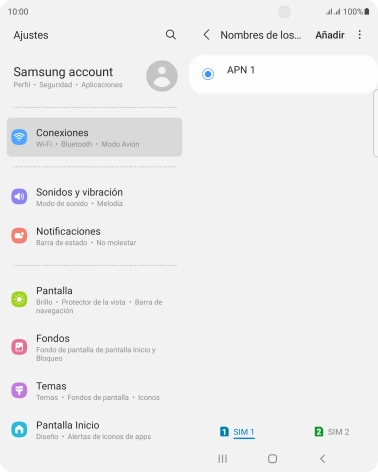 Pulsa la tarjeta SIM deseada.