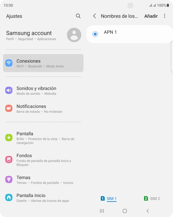 Pulsa la tarjeta SIM deseada.
