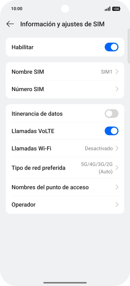 Pulsa Nombres del punto de acceso.