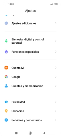 Pulsa Cuentas y sincronización.