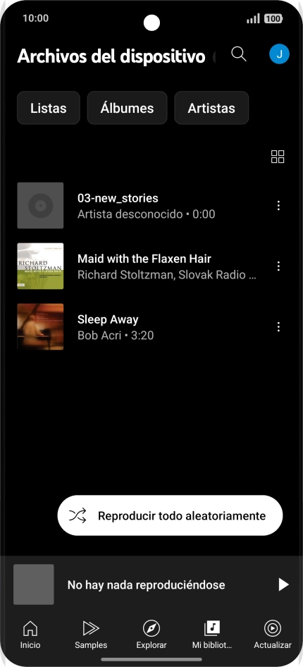 Pulsa el archivo de música deseado.