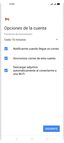 Si aparece en la pantalla esta imagen, tu cuenta de correo electrónico ha sido reconocida y configurada automáticamente. Sigue las indicaciones de la pantalla para introducir más información y terminar la configuración.