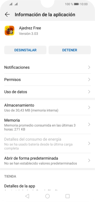 Pulsa Almacenamiento.