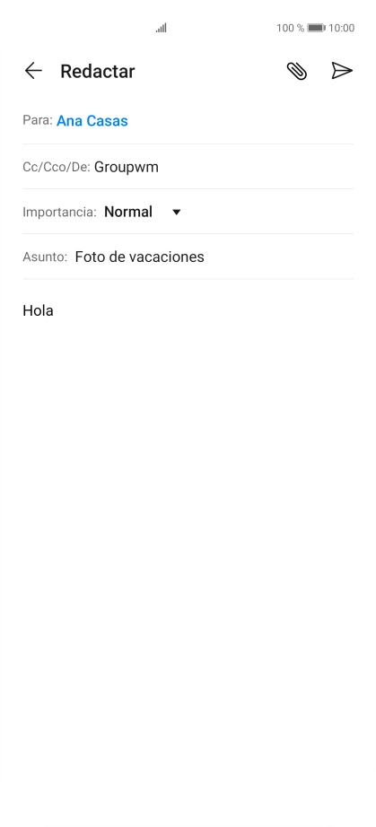 Pulsa el icono de anexos.