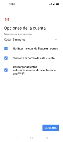 Si aparece en la pantalla esta imagen, tu cuenta de correo electrónico ha sido reconocida y configurada automáticamente. Sigue las indicaciones de la pantalla para introducir más información y terminar la configuración.