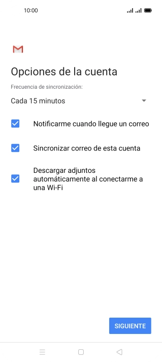 Si aparece en la pantalla esta imagen, tu cuenta de correo electrónico ha sido reconocida y configurada automáticamente. Sigue las indicaciones de la pantalla para introducir más información y terminar la configuración.