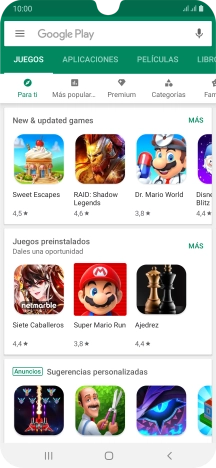 Pulsa en el campo de búsqueda.