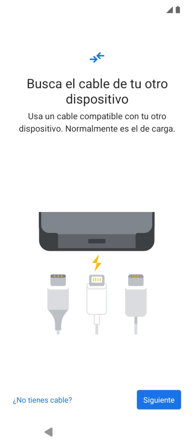 Pulsa ¿No tienes cable?.