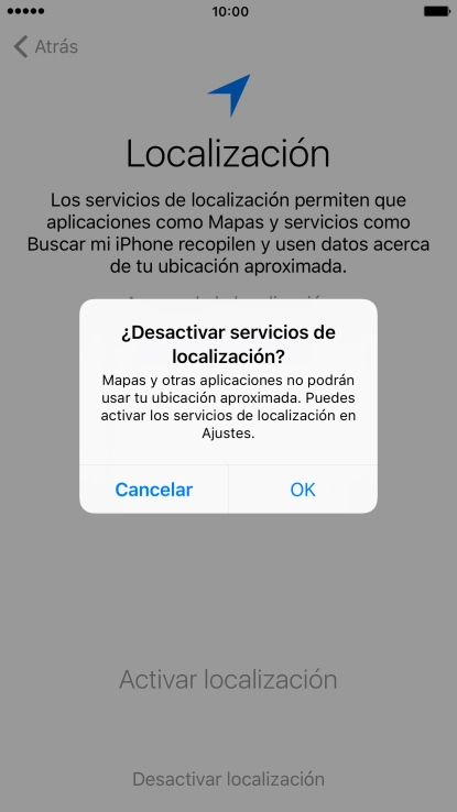 Si desactivas la función, pulsa OK.