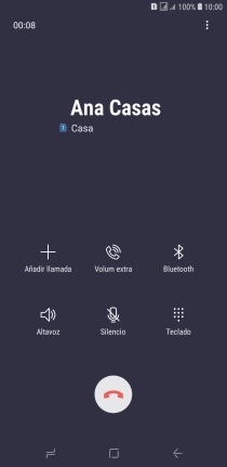 Pulsa el icono de finalizar llamada.