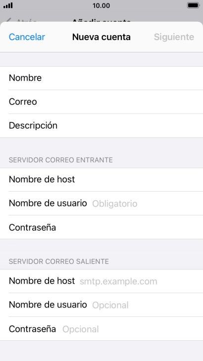 Pulsa Nombre de usuario e introduce el nombre de usuario de tu cuenta de correo electrónico.