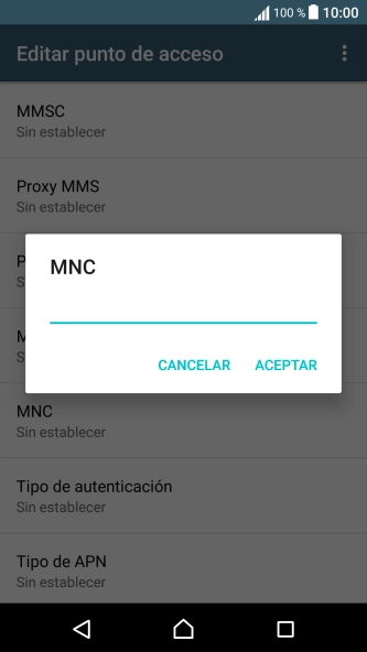 Introduce 01 y pulsa ACEPTAR.