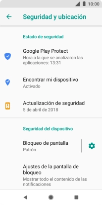 Pulsa Bloqueo de pantalla e introduce el código de seguridad actual.