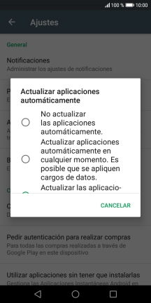 Para desactivar la actualización automática de apps, pulsa No actualizar las aplicaciones automáticamente..