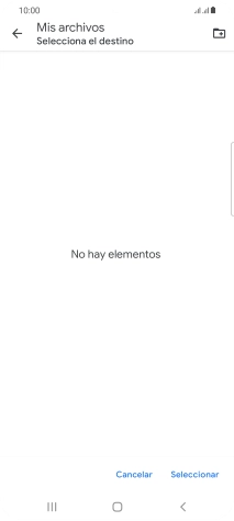 Si deseas crear una nueva carpeta, pulsa el icono de nueva carpeta y sigue las indicaciones de la pantalla para crearla.