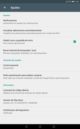 Pulsa Actualizar aplicaciones automáticamente.