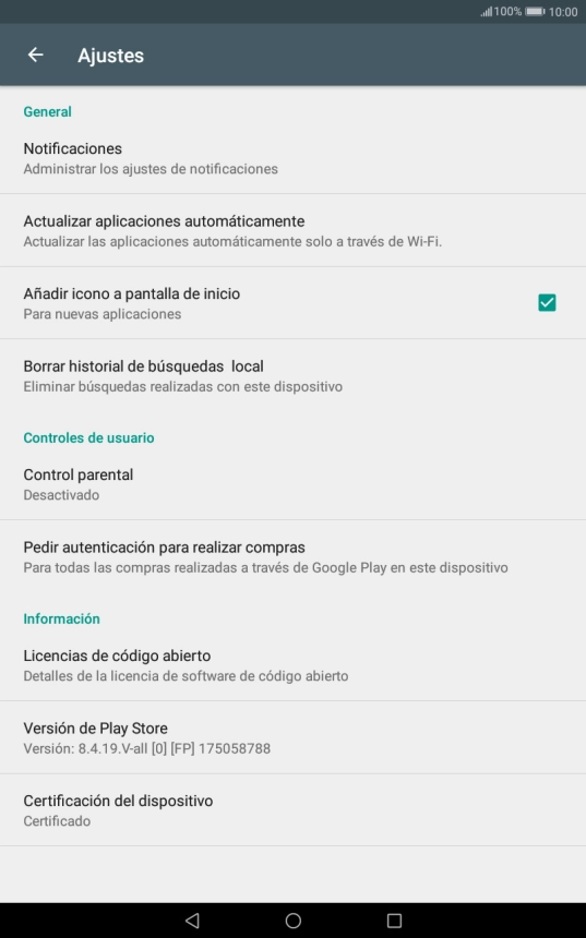 Pulsa Actualizar aplicaciones automáticamente.