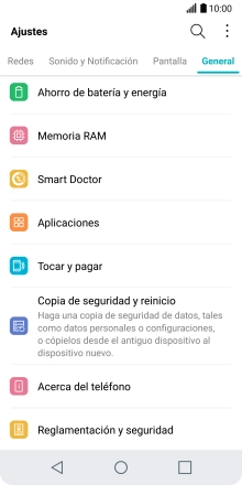 Pulsa Copia de seguridad y reinicio.