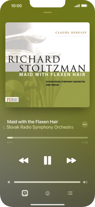 Pulsa la flecha hacia la derecha para ir al archivo de música siguiente.