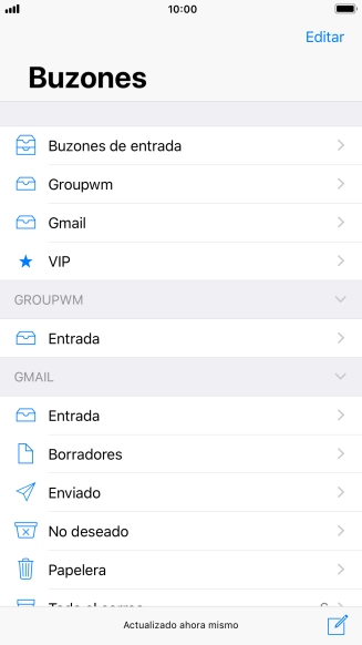 Pulsa la cuenta de correo electrónico deseada.
