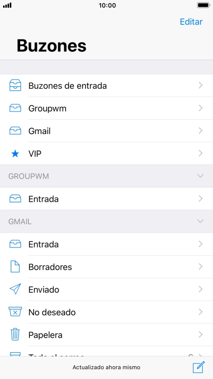 Pulsa la cuenta de correo electrónico deseada.