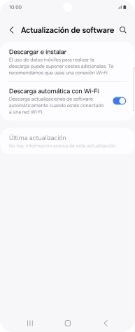 Pulsa Descargar e instalar. Si hay una versión de software nueva disponible, aparecerá ahora en la pantalla. Sigue las indicaciones de la pantalla para actualizar el software del teléfono.