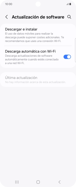Pulsa Descargar e instalar. Si hay una versión de software nueva disponible, aparecerá ahora en la pantalla. Sigue las indicaciones de la pantalla para actualizar el software del teléfono.