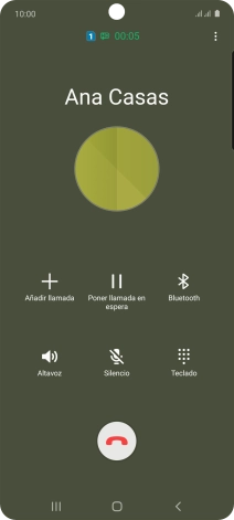 Pulsa el icono de finalizar llamada.