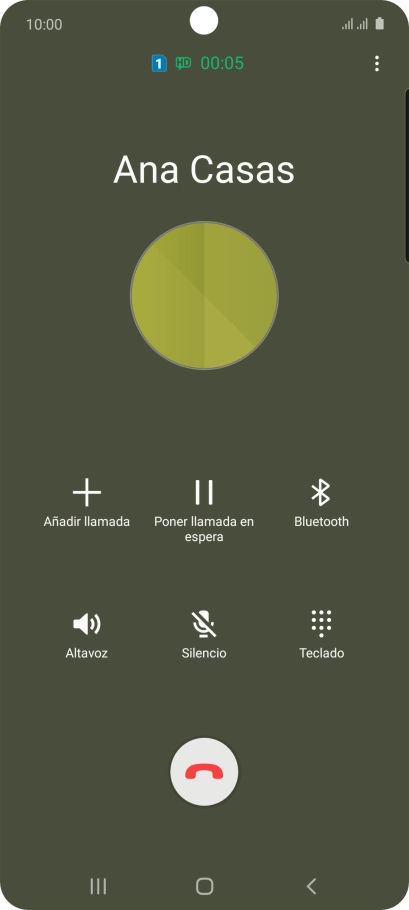 Pulsa el icono de finalizar llamada.