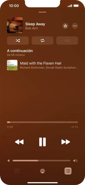 Pulsa el icono de reproducción aleatoria para activar o desactivar la función.