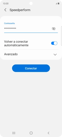 Introduce la contraseña de la red wifi y pulsa Conectar.