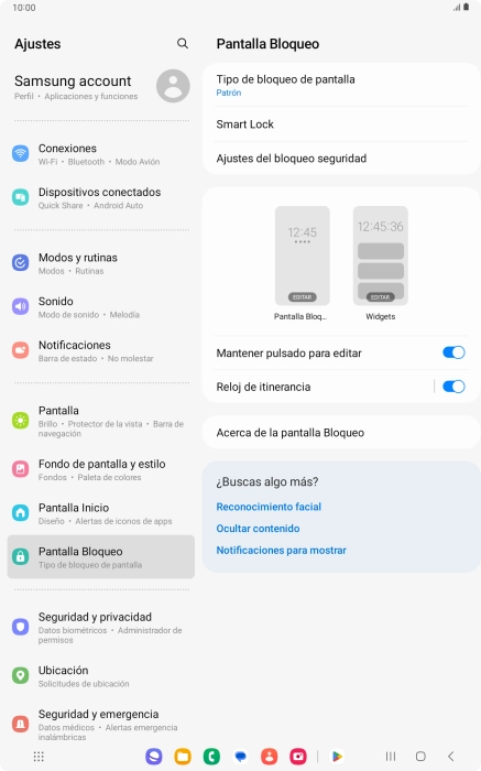 Pulsa Tipo de bloqueo de pantalla e introduce el código de seguridad extra que has creado anteriormente.
