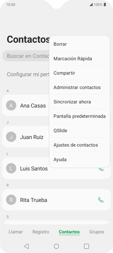 Pulsa Administrar contactos.