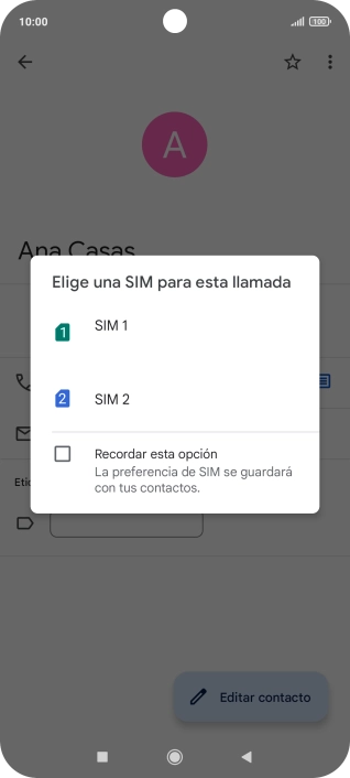 Pulsa la tarjeta SIM deseada.