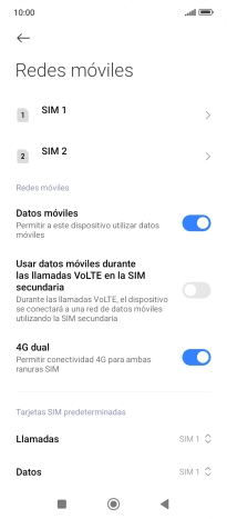 Pulsa la SIM de la línea móvil deseada.
