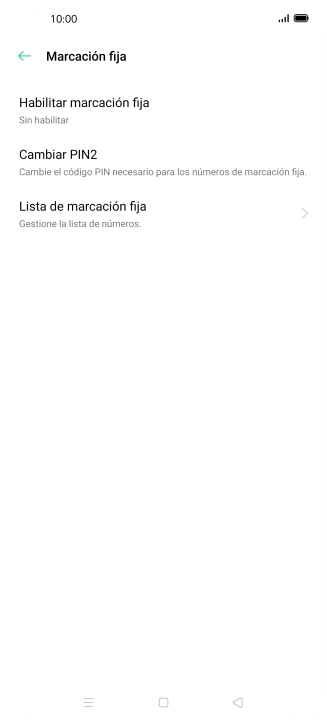 Pulsa Habilitar marcación fija.