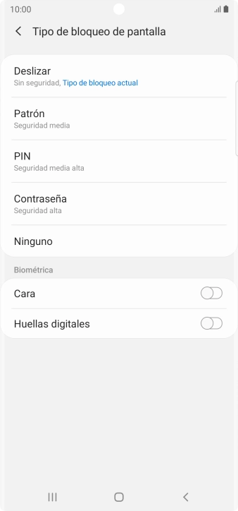 Pulsa Huellas digitales.