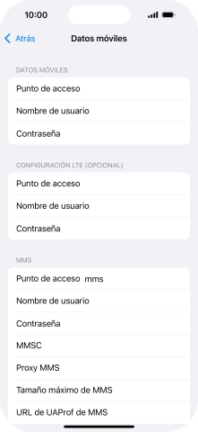 Pulsa Punto de acceso e introduce airtelwap.es.