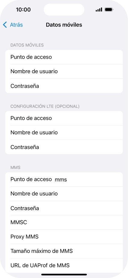 Pulsa Punto de acceso e introduce airtelwap.es.