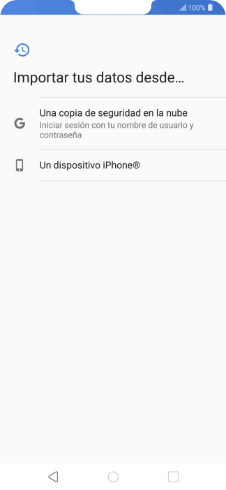 Pulsa la opción deseada y sigue las indicaciones de la pantalla para transferir contenido desde el otro teléfono y finalizar la activación de tu teléfono.