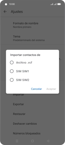 Pulsa la tarjeta SIM deseada.